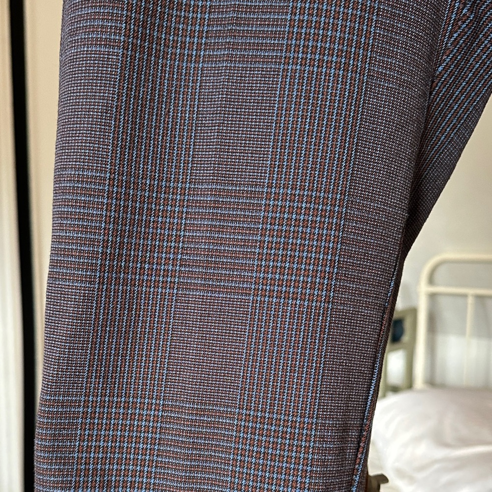 J. Jill Blue and Brown Checkered Pants